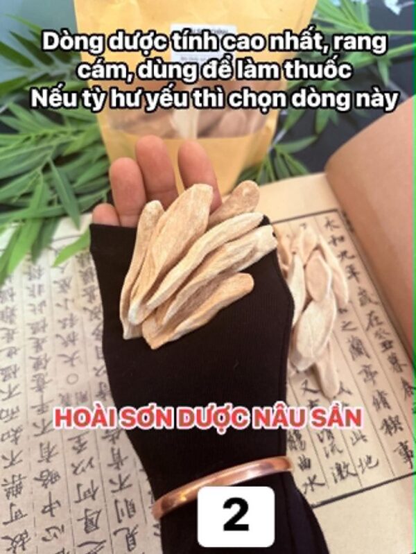 HOÀI SƠN DƯỢC THIẾT CÔN NÂU SẦN CHÍNH PHẨM DẠNG LÁT màu sắc tự nhiên