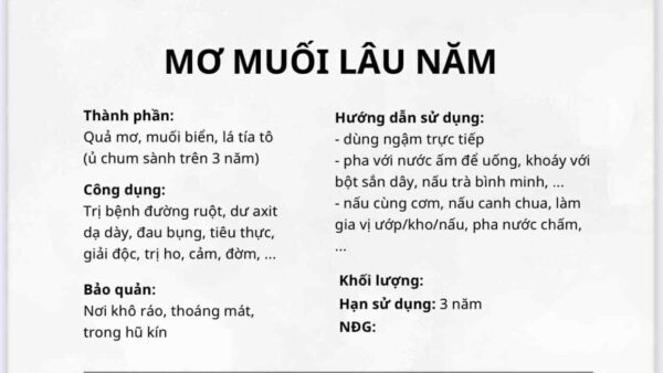 Mơ muối Umeboshi THỰC DƯỠNG 500Gr màu sắc tự nhiên