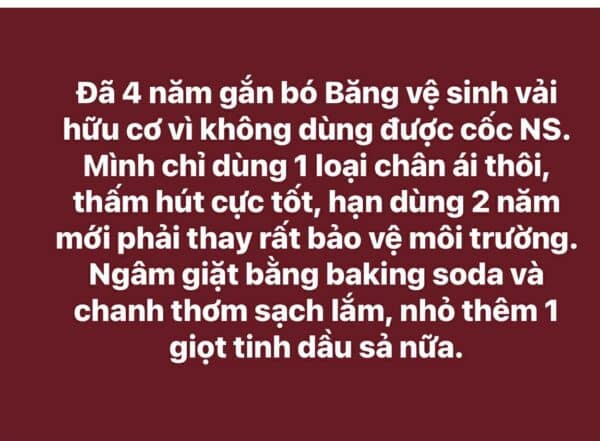 BĂNG VỆ SINH VẢI HỮU CƠ KHÔNG CỘM KHÔNG TRÀN- TÁI SỬ DỤNG 3-5 NĂM khi pha, nấu