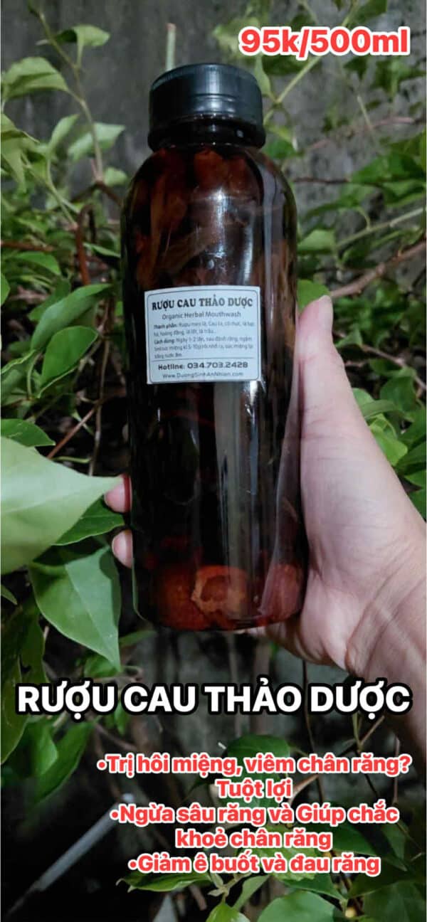 Rượu cau thảo dược cận cảnh