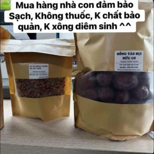 Combo Flash big sale 1kg hồng táo bụi hữu cơ + 200gr kỳ tử hữu cơ