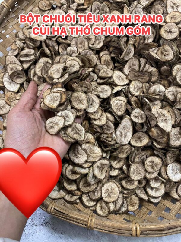 BỘT CHUỐI XANH HỮU CƠ RANG CỦI HẠ THỔ 500Gr khi pha, nấu