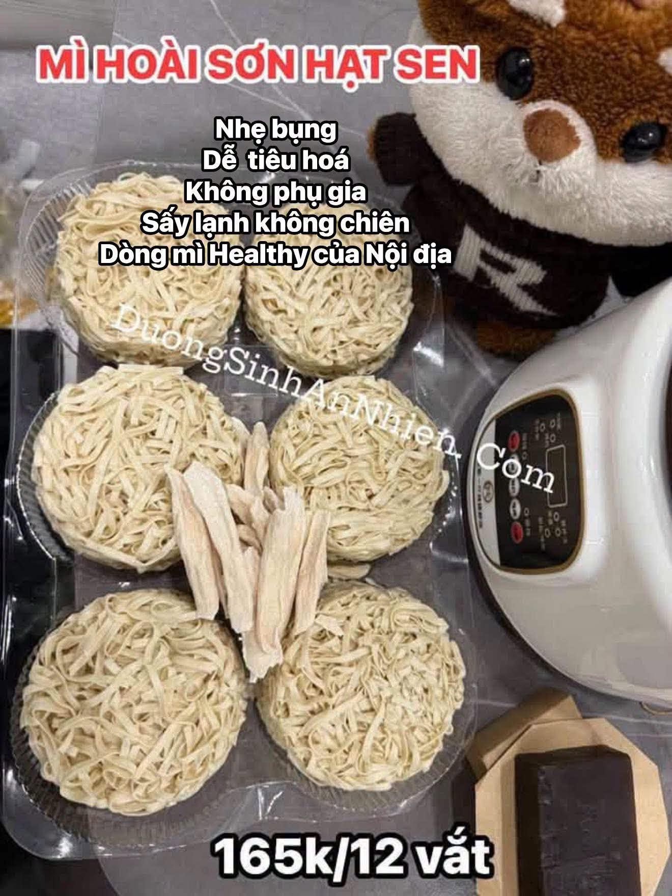 MÌ HOÀI SƠN DƯỢC HẠT SEN- MÌ HEALTHY KHÔNG CHIÊN KHÔNG PHỤ GIA(12 VẮT- HÀNG ORDER)